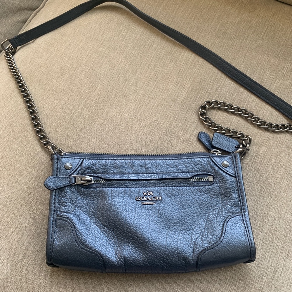 Coach Blue Leather Crossbody Purse